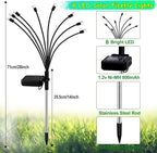 Kohlrabi Solar Garden Lights Outdoor, 10 Pack 80 LED Warm White Firefly Lights Waterproof, Sway by Wind, Solar Wind Swaying Light for Yard Patio Backyard Garden Flower Bed Pathway Decoration