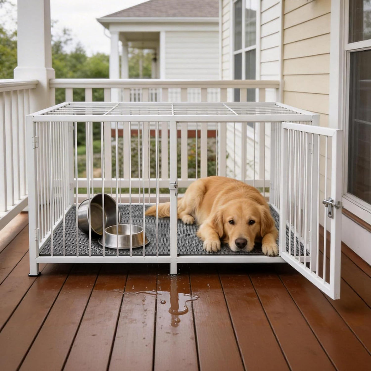 12 * 12 * 0.51inch dog kennel flooring showing dimensions