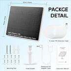 Solar Panel for Ring Camera, 2 Pack 6W Solar Charger Compatible with Rings Spotlight Cam/Plus/Pro/Rings Stick Up Cam Batterys, 10ft Long Cable with USB-C to Ring Barrel Plug Adapter