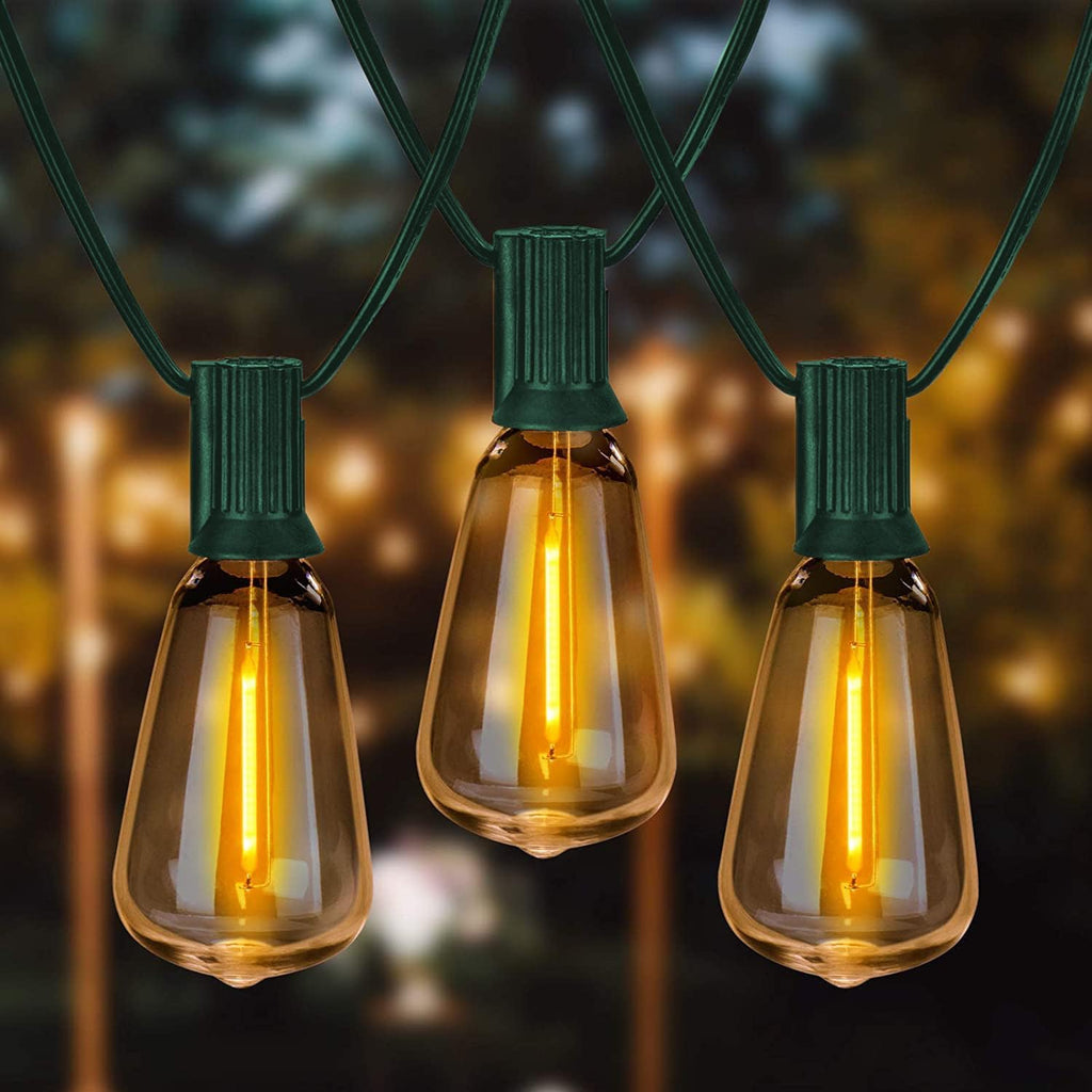 LUCKY TL 100 FT C9/E17 Christmas Light Sockets Spool Set, with 100 C9 Bulbs | 18 AWG wire, Green SPT-1 Wire, 12 Inch Spacing, UL Listed