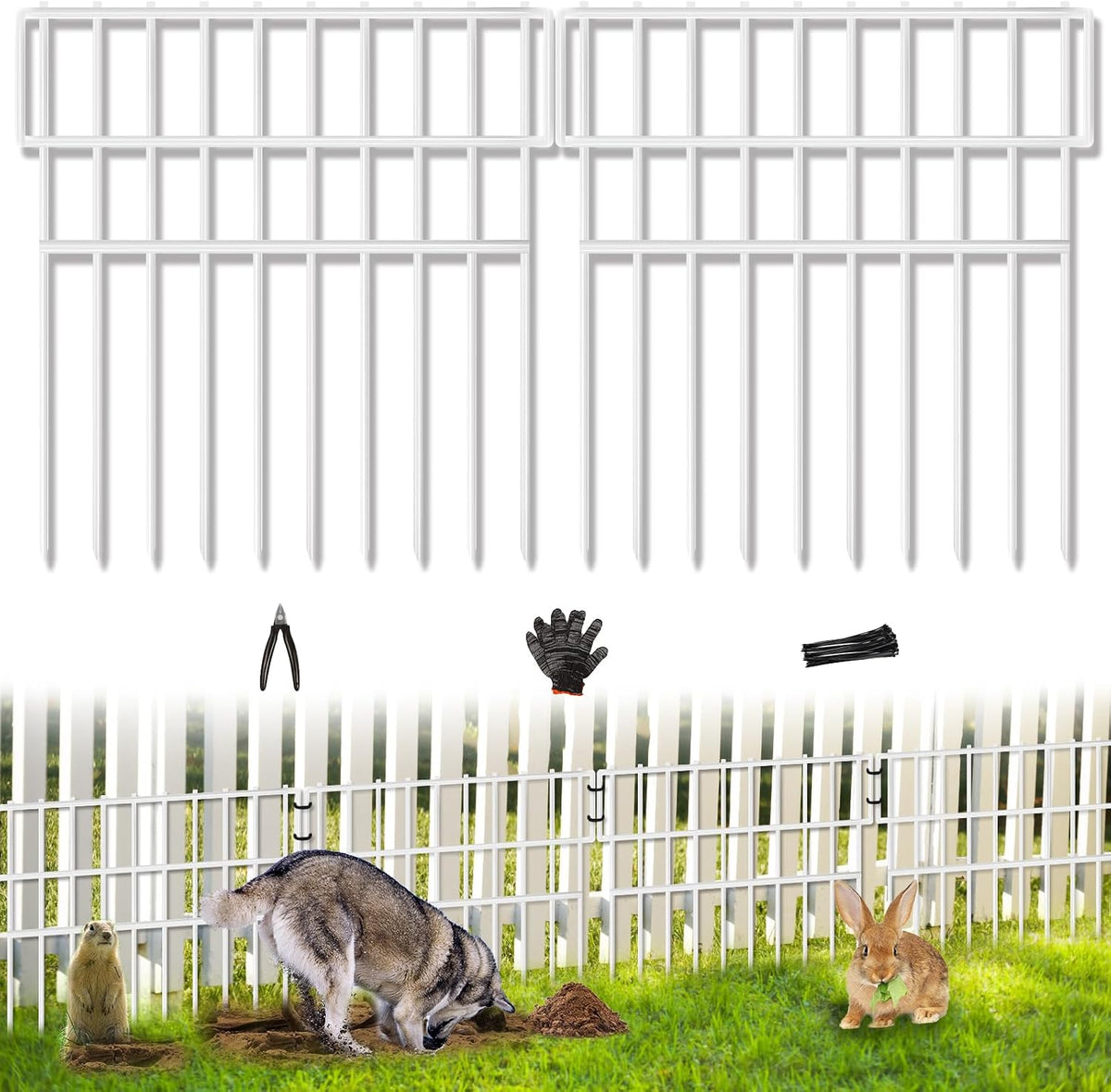 39.5ft(l) x 13in(h) animal barrier fence, 28 panels, main product view