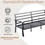 HOMREST Outdoor Couch Aluminum Patio Furniture Sofa, 3-Seat All-Weather Metal Outdoor Patio Furniture with Cushions, Grey