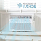 keystone 10,000 btu window mounted inverter air conditioner, side view