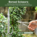 11-piece bonsai tool set with storage bag, 7 on a desk or shelf