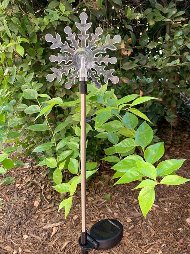 Solar Powered Garden Stake LED Light, Set of 2 (Snowflake)