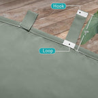 NICETOWN 2 Panels Outdoor Sage Green Curtainss Waterproof for Patio, Detachable Sticky Tab Top Weighted Blackout Sun & Rain Block Window Treatment, Privacy for Gazebo/Porch, W52 x L84