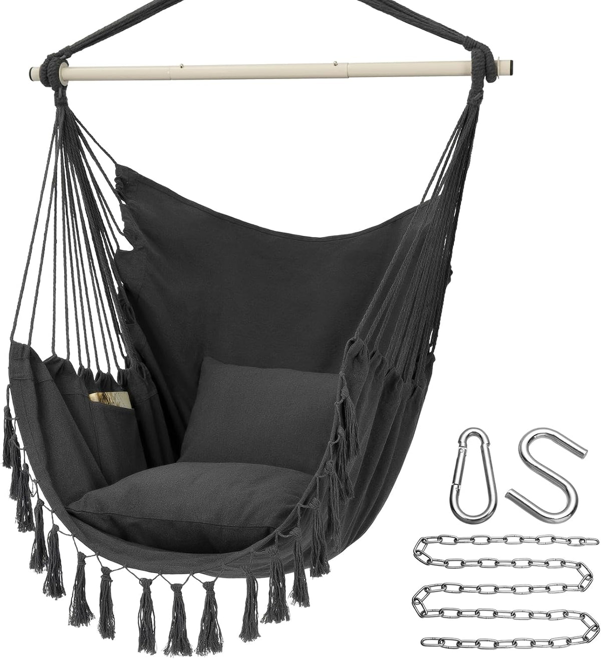 y- stop hammock chair hanging rope swing, max, main product view