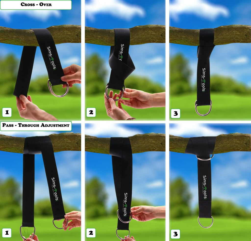 Tree Swing Straps Hanging Kit - Two 10ft Extra Long Heavy Duty 2200lbs and Two Safe Lock Snap Carabiner - Perfect for Any Types of Swing - Fast and Easy Installation