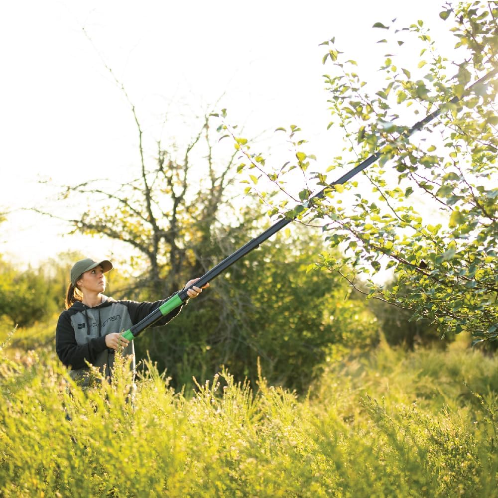 Hooyman Extendable Tree Saw with Compact Design, Detachable Handsaw and Telescoping Pole, No-Slip H-Grip, Impulse Hardened Teeth, and Wrist Lanyard for Tree Trimming, Hunting, Camping, and Outdoors