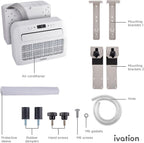 ivation 6,500 btu camper air conditioner | portable showing dimensions