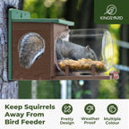 Kingsyard Recycled Plastic Squirrel Feeder for Outside, Squirrel Feeder Box with Peanuts Corn Storage Jar, Sturdy & Durable, Weatherproof (Green & Brown) | Sturdy & Durable Recycled Plastic, Removable Peanuts Corn Storage Jar, No Assembly Required