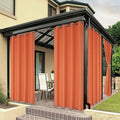 BONZER Waterproof Indoor/Outdoor Curtains for Patio Thick Privacy Grommet Curtains for Bedroom, Living Room, Porch, Pergola, Cabana, 1 Panel, 54W x 120L inch, Mecca Orange