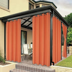 BONZER Waterproof Indoor/Outdoor Curtains for Patio Thick Privacy Grommet Curtains for Bedroom, Living Room, Porch, Pergola, Cabana, 1 Panel, 54W x 120L inch, Mecca Orange