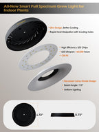 Smart Full Spectrum LED Grow Light for Indoor Plants (Black 4PCS) | 32W LED Grow Lights with Auto Timer, Stepless Dimming Plant Light, APP Plant Assistant with Watering Reminder, Modular Design