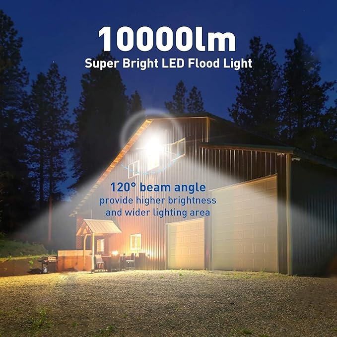2Pack LED Flood Light Outdoor,50W LED Work Light 5500lm with 6FT US Plug,IP66 Waterproof Exterior Security Lights,6000K Daylight White Outside Floodlights Slim Design for Playground Yard