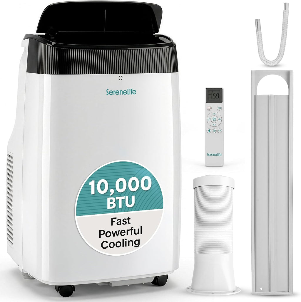 serenelife small air conditioner portable 10,000 btu with, main product view