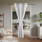 Joydeco Blackout Door Curtain for Doorway Privacy 80 Inches Long, Grommet Closet Curtain for Open Closet, Room Divider for Bedroom Living Room (Pure White, 32Wx80L, 1 Panel)