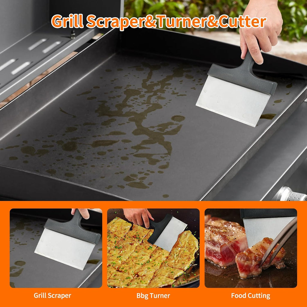 12 Pcs Griddle Cleaning Kit for Blackstone, Heavy Duty Grill Brush | Flat Top Grill Cleaning Kit with Grill Stone, Griddle Scraper & Griddle Brush, Easy to Remove Stain, BBQ Accessories