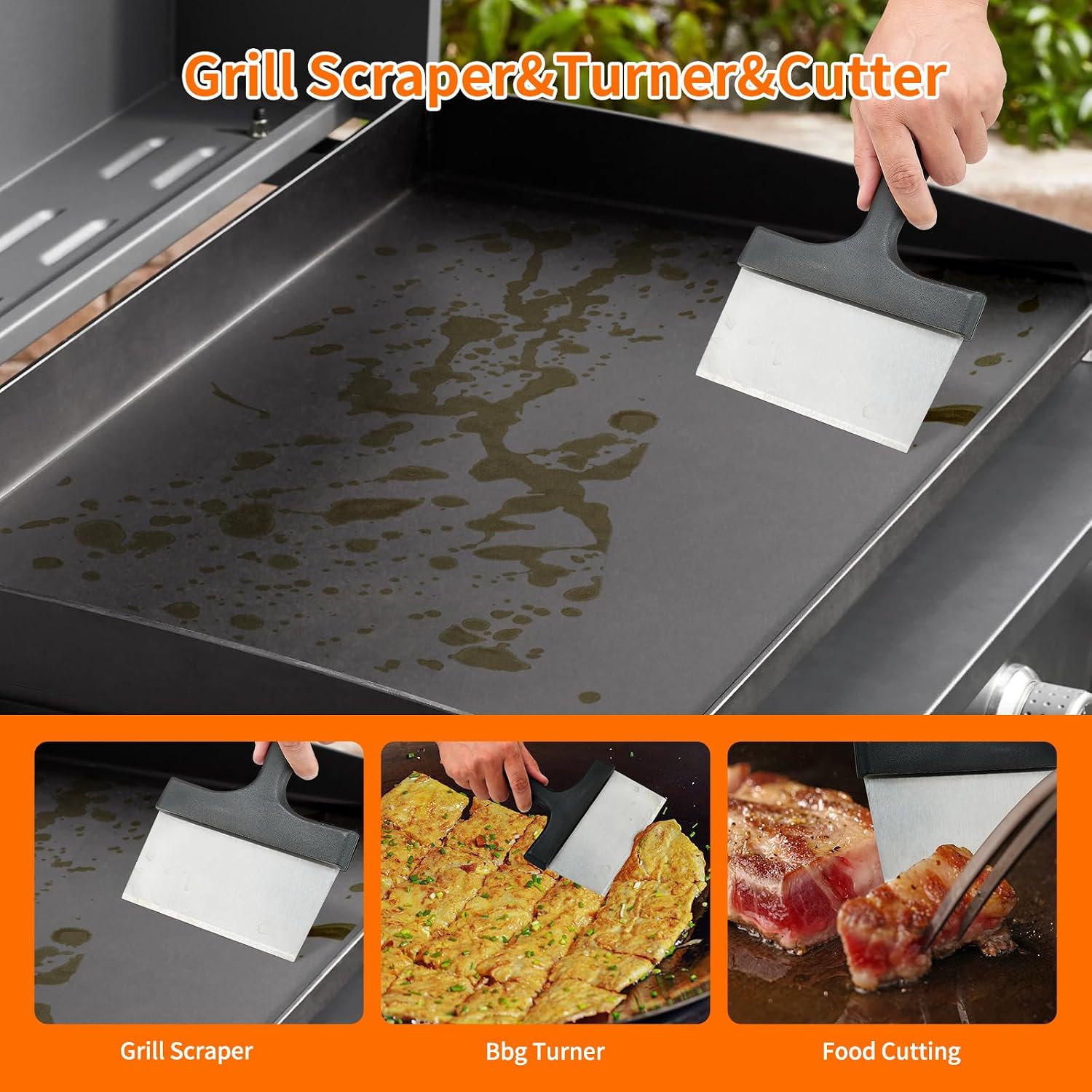 12 Pcs Griddle Cleaning Kit for Blackstone, Heavy Duty Grill Brush | Flat Top Grill Cleaning Kit with Grill Stone, Griddle Scraper & Griddle Brush, Easy to Remove Stain, BBQ Accessories