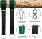 Tree Swing Hammock Straps Kit 3FT, Strong & Durable Tree Swing Straps Hanging Kit with Tree Protector, Safer Lock Snap Carabiner Hooks, Holds Up to 5000 lbs, Safer & Easy Installation for Baby Adults