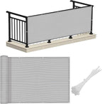 LOVE STORY 3'x16' Gray Balcony Screen Privacy Fence Cover (HDPE) UV Protection Weather-Resistant 3 FT Height Shield for Deck, Patio, Backyard, Outdoor Pool, Porch, Railing