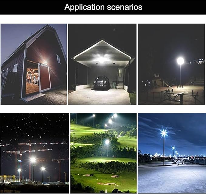 4Pack LED Flood Light Outdoor,250W LED Work Light 25500lm with 6FT US Plug,IP66 Waterproof Exterior Security Lights,6000K Daylight White Outside Floodlights Slim Design for Playground Yard