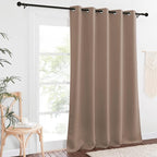 NICETOWN Blackout Window Curtain 90 inch Length - Room Darkening Thermal Insulated Grommet Large Window Treatment Light Blocking for Bedroom/Doorway (Capuccino, 1 Panel, W66 x L90)