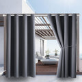 Water Proof Outside Curtains with Grommet Top for Porch, W52 x L120 Thermal Insulated Washable Light Block Outdoor Divider Drapes for Patio Gazebo Deck Pool Area Pergola Cabana (Gray, 2 Panels)