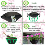 EZ Swap 20" Fabric Coco Liner Replacement for Round Hanging Baskets – Bird Proof Moisture Retaining Planter Insert, Made in Green Bay, WI