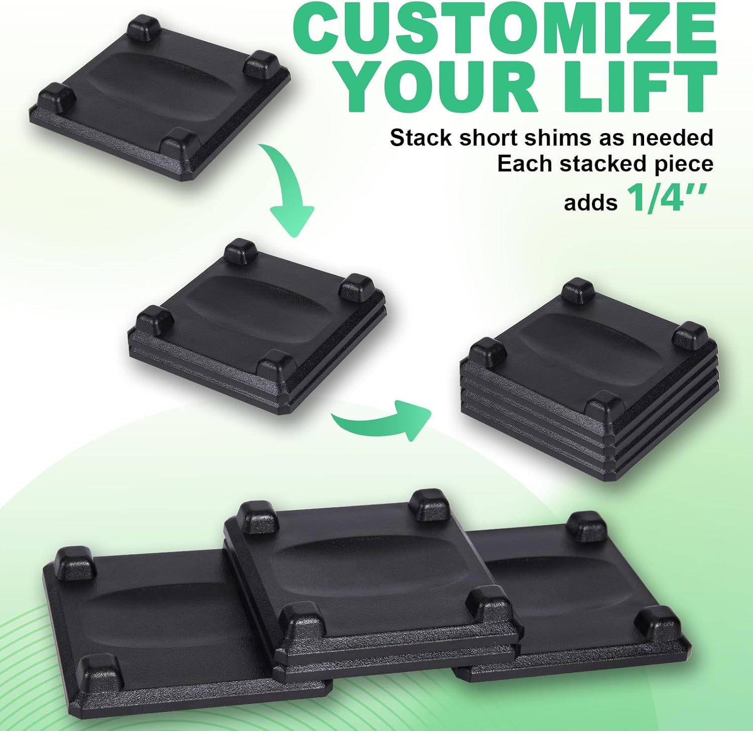 Griddle Leveling Shims Kit for Blackstone, Stackable Leveling Kit Grill Accessories - Effortless Leveling, Versatile Compatibility, Compact and Portable, 4 Pack Grill Levelers - 1/8"