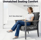 aluminum outdoor patio furniture set with 5.1-inch cushions, side view