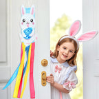 NOVWANG 40 Inch 3D Rabbit Bunny Easter Windsock, Spring Windsocks for Yard Garden Patio Balcony, Easter Outdoor Hanging Decorations