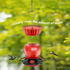 Ant Moat for Hummingbird Feeders, (4 Pack, 7 OZ) Vintage Style Humingbird Feeder Parts Ant Guard & Stopper(Red)
