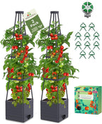 tomato planter with trellis, 57" self-watering raised garden, main product view