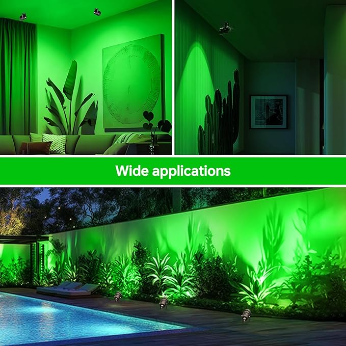 Christmas Spot Lights Outdoor Landscaping Spotlight,12W Green LED Landscape Lighting for Yard Garden St. Patrick's Day Flag Decoration,2Pack