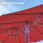 SUPERJARE 13FT Outdoor Umbrella for Patio, Double sided Pool Umbrellas with Fade Resistant Canopy, Large Table Umbrella for Deck, Market, Backyard - Burgundy