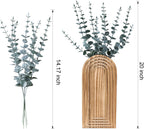 DREAMLOOM 2 Pack Wooden Wall Vases with Eucalyptus Artificial Plants, Wall Hanging Planters Boho Modern Farmhouse Indoor for Narrow Spaces Entryway Bathroom Home Office Decoration, Brown