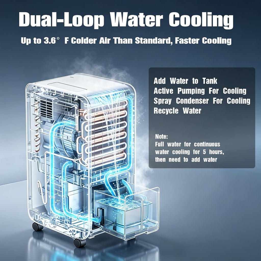 portable tent air conditioner for camping 5200btu 400w, side view