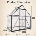 hooyeah 6x4 ft small polycarbonate greenhouse, walk-in greenhouses shown in use