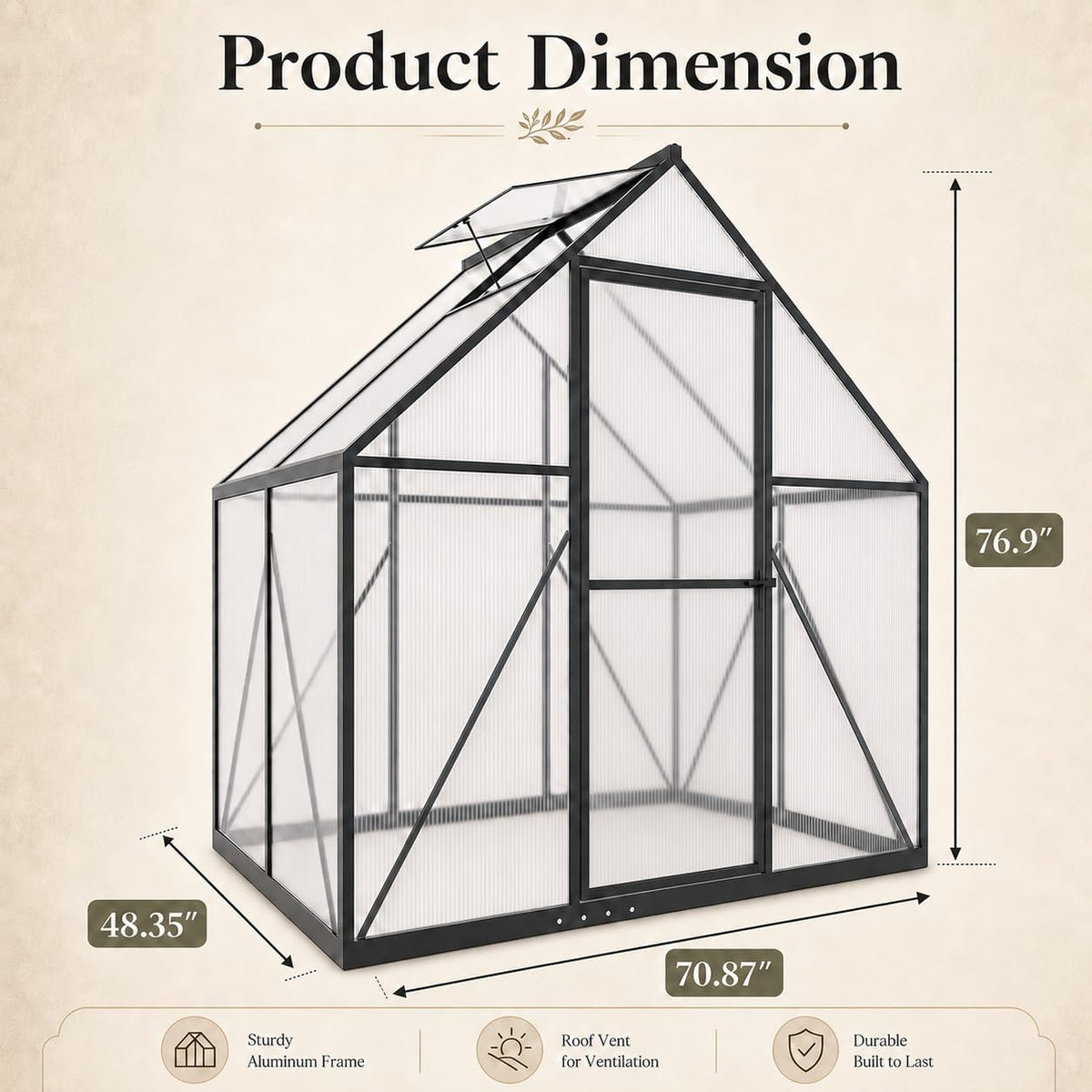 hooyeah 6x4 ft small polycarbonate greenhouse, walk-in greenhouses shown in use