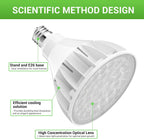 RDJ Bouns 26W LED Grow Light Bulb with Remote, PAR38, E26 Base | Dimmable, Full Spectrum Plant Bulb, Timer, Auto On/Off 4/8/12H, Natural White, For Indoor Plants, Succulents, Seeds