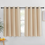 NICETOWN Bedroom Blackout Curtain and Drape - Window Treatment Thermal Insulated Solid Grommet Blackout Drapery for Bedroom (Biscotti Beige, 1 Panel, 52 by 54 inches)