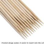 Bamboo Plant Stakes,HAINANSTRY Wood Plant Supports,Natural Bamboo Sticks for Plants/Floral/Potted Plant,Wooden Sign Posting Garden Sticks - 12 Inches 25 Pack