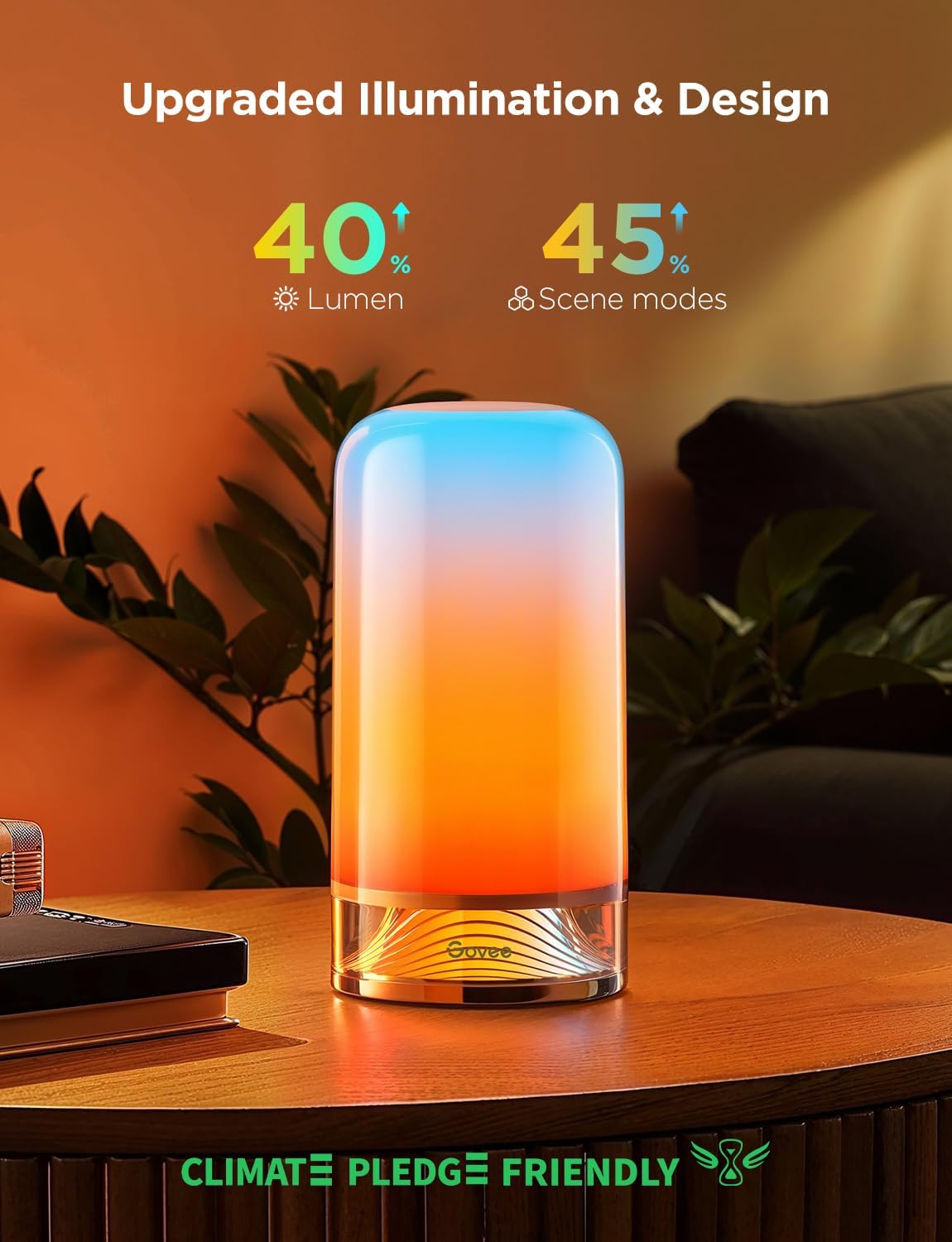 govee rgbic smart table lamp 2, touch bedside shown in use