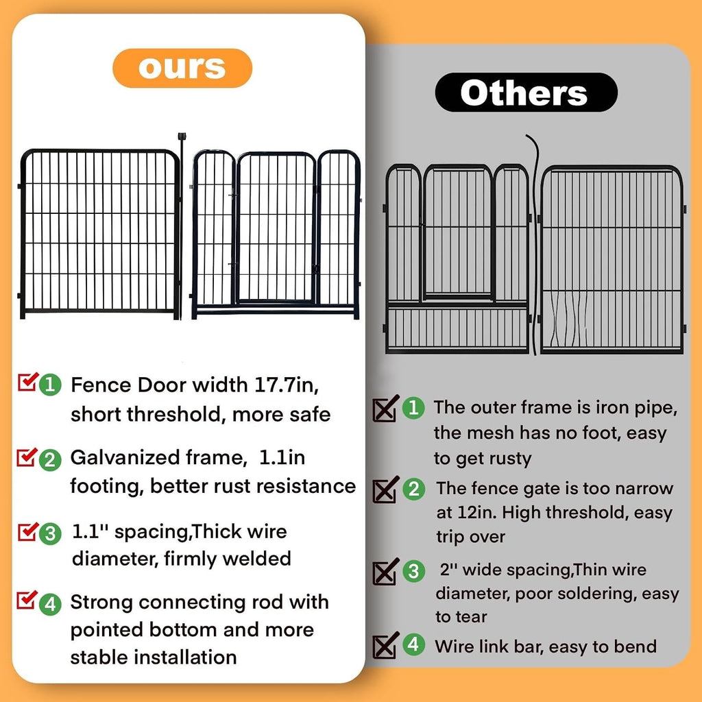 getlay 36 in(h) garden fence, wide gate low, side view