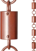 monarch rain chains aluminum cylinder brushed copper rain, main product view