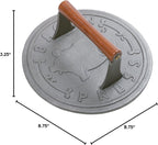 Norpro 8.75-Inch Cast Iron Bacon Press with Wood Handle, Round