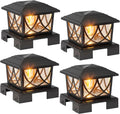 jofios solar post lights outdoor 4pack, adjustable base, main product view