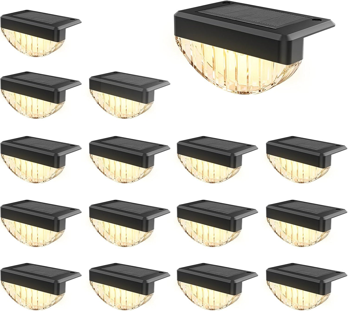 volisun 16 pack solar deck lights outdoor, warm, main product view