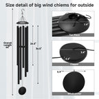 66" extra large wind chimes for outside, 6 shown in use